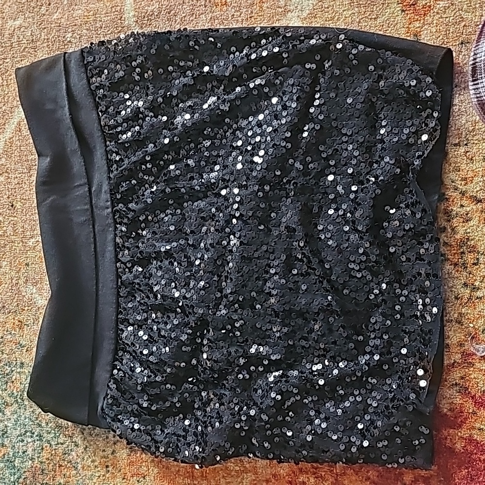 Black sequined skirt